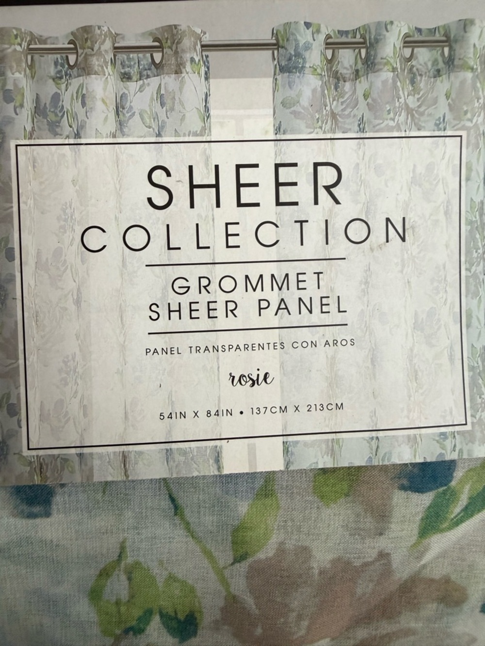 Sheer Collection “Rosie” Sheer Grommet Panel - White, Green, Blue